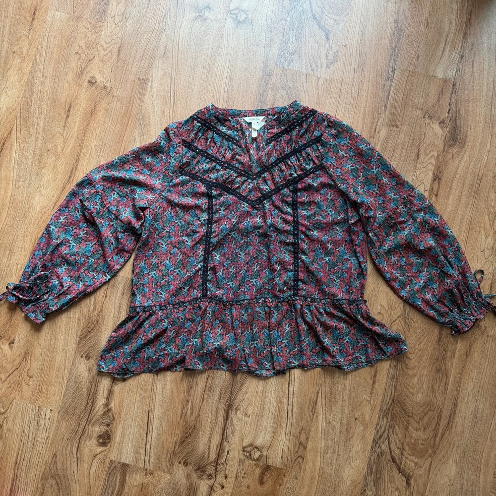 Matilda Jane Whimsigoth/Cottage Core Floral Blouse